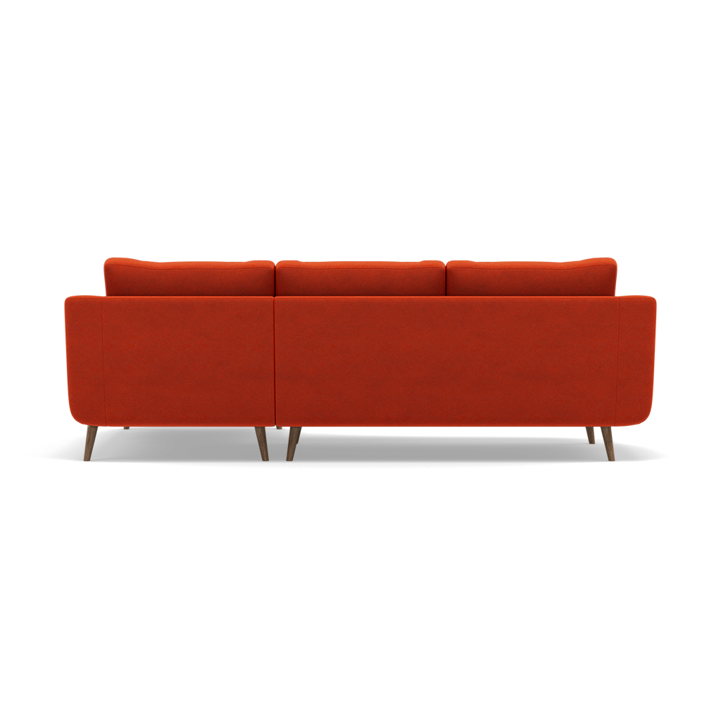 Phoebe Large Chaise Sofa - Large Chaise Sofa RHF Standard Back Grade B - Right Hand Facing — Plush Velvet Paprika / Weathered Oak, gallery image 2