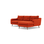 Phoebe Large Chaise Sofa - Large Chaise Sofa RHF Standard Back Grade B - Right Hand Facing — Plush Velvet Paprika / Weathered Oak, gallery image 3