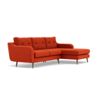 Phoebe Large Chaise Sofa - Large Chaise Sofa RHF Standard Back Grade B - Right Hand Facing — Plush Velvet Paprika / Weathered Oak, gallery image 1