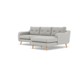 Phoebe Large Chaise Sofa - Large Chaise Sofa RHF Standard Back Grade B - Right Hand Facing — Plush Velvet Silver / Natural, gallery image 3