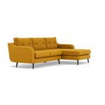 Phoebe Large Chaise Sofa - Large Chaise Sofa RHF Standard Back Grade B - Right Hand Facing — Plush Velvet Turmeric / American Walnut, gallery image 1