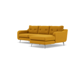 Phoebe Large Chaise Sofa - Large Chaise Sofa RHF Standard Back Grade B - Right Hand Facing — Plush Velvet Turmeric / Chrome, gallery image 3