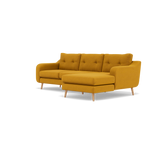 Phoebe Large Chaise Sofa - Large Chaise Sofa RHF Standard Back Grade B - Right Hand Facing — Plush Velvet Turmeric / Natural, gallery image 3