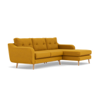 Phoebe Large Chaise Sofa - Large Chaise Sofa RHF Standard Back Grade B - Right Hand Facing — Plush Velvet Turmeric / Natural, gallery image 1
