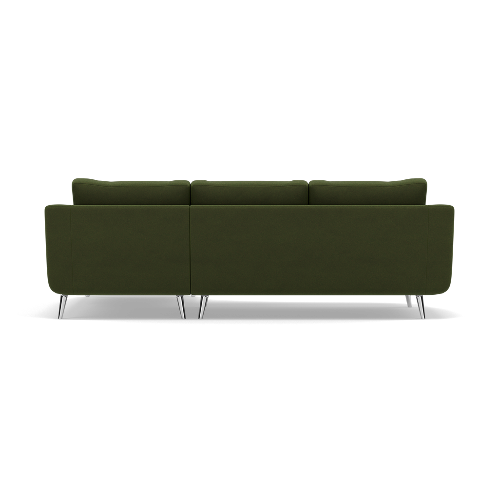 Phoebe Large Chaise Sofa - Large Chaise Sofa RHF Standard Back Grade B - Right Hand Facing — Plush Velvet Vine / Chrome, gallery image 2