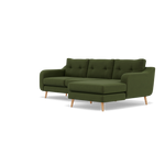 Phoebe Large Chaise Sofa - Large Chaise Sofa RHF Standard Back Grade B - Right Hand Facing — Plush Velvet Vine / Natural, gallery image 3