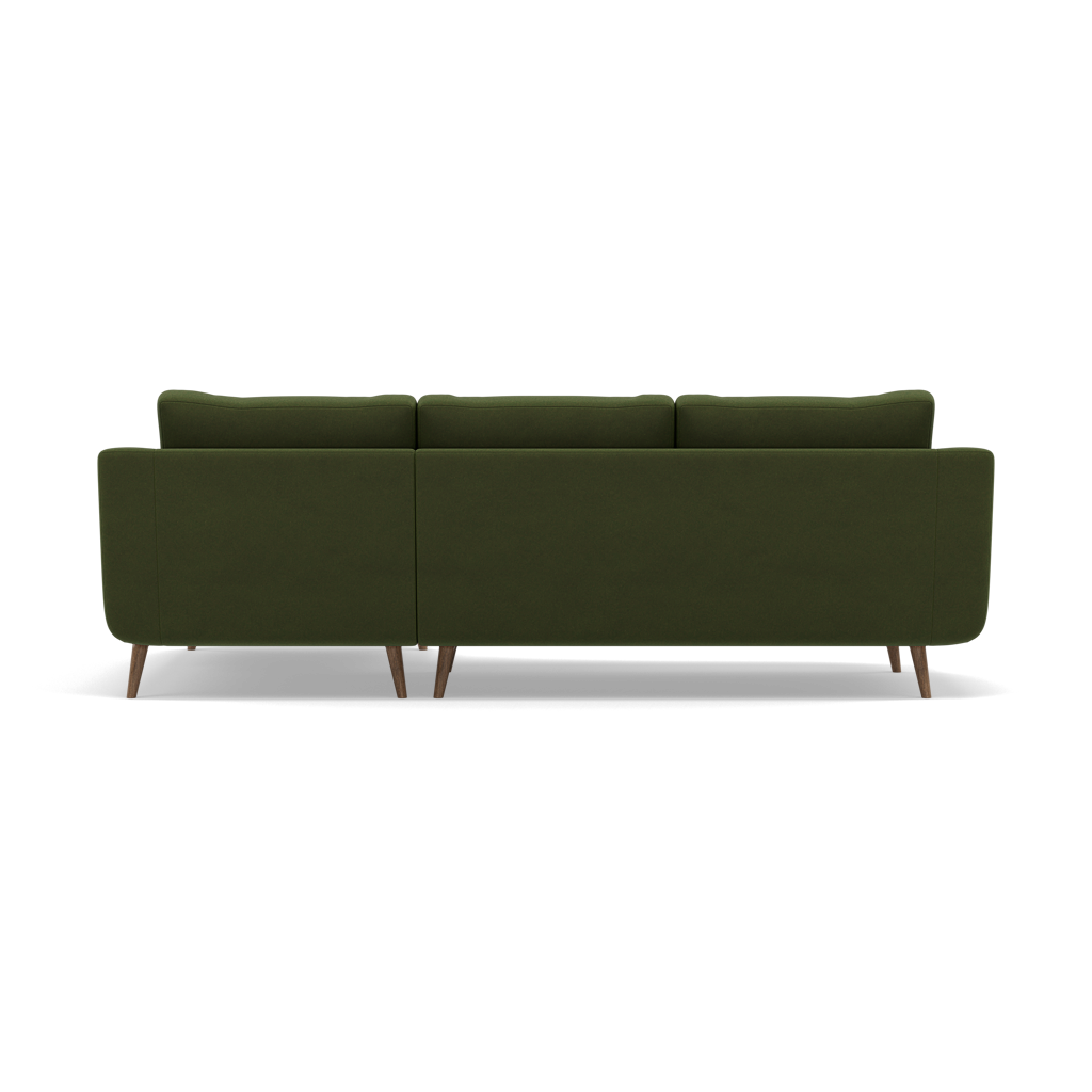 Phoebe Large Chaise Sofa - Large Chaise Sofa RHF Standard Back Grade B - Right Hand Facing — Plush Velvet Vine / Weathered Oak, gallery image 2