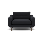 Phoebe Loveseat - Snuggler Chair Grade B Loveseats Sterling Home 1 Plush Velvet Charcoal American Walnut