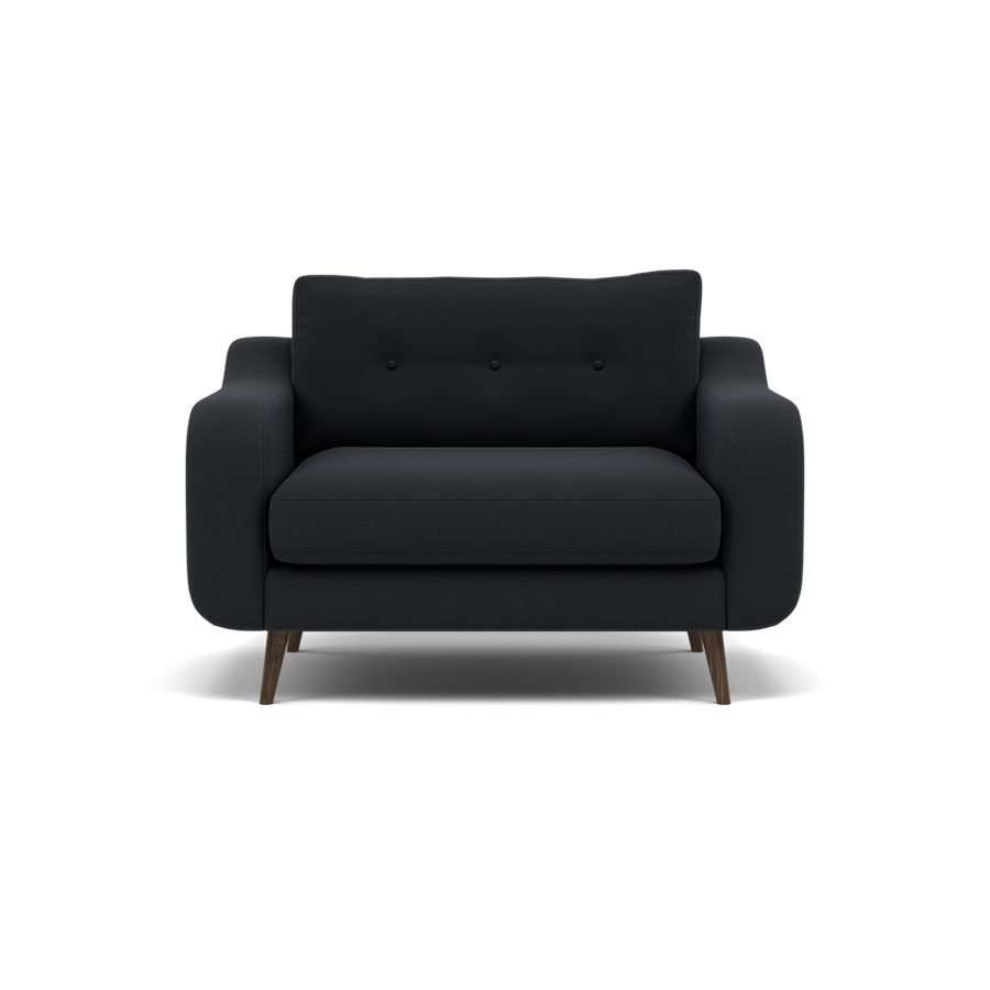 Phoebe Loveseat - Snuggler Chair Grade B Armchairs Sterling Home Plush Velvet Charcoal 1