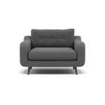 Phoebe Loveseat - Snuggler Chair Grade B Loveseats Sterling Home 6 Plush Velvet Slate American Walnut