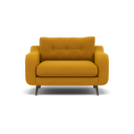 Phoebe Loveseat - Snuggler Chair Grade B Loveseats Sterling Home 9 Plush Velvet Turmeric American Walnut