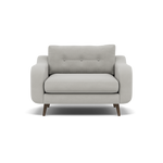 Phoebe Loveseat - Snuggler Chair Grade B Loveseats Sterling Home 5 Plush Velvet Silver American Walnut