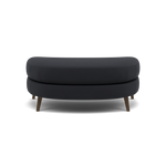 Phoebe Oval Footstool - Oval Cuddler Stool Grade B Footstools Sterling Home 1 Plush Velvet Charcoal American Walnut