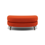 Phoebe Oval Footstool - Oval Cuddler Stool Grade B Footstools Sterling Home 4 Plush Velvet Paprika American Walnut