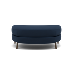 Phoebe Oval Footstool - Oval Cuddler Stool Grade B Footstools Sterling Home 3 Plush Velvet Indigo American Walnut