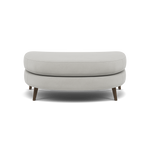 Phoebe Oval Footstool - Oval Cuddler Stool Grade B Footstools Sterling Home 5 Plush Velvet Silver American Walnut