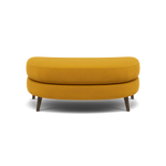 Phoebe Oval Footstool - Oval Cuddler Stool Grade B Footstools Sterling Home 6 Plush Velvet Turmeric American Walnut