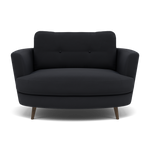 Phoebe Oval Loveseat - Oval Cuddler Grade B Armchairs Sterling Home 1 Plush Velvet Charcoal American Walnut