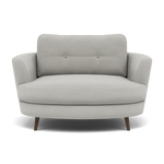 Phoebe Oval Loveseat - Oval Cuddler Grade B Armchairs Sterling Home 5 Plush Velvet Silver American Walnut