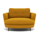 Phoebe Oval Loveseat - Oval Cuddler Grade B Armchairs Sterling Home 6 Plush Velvet Turmeric American Walnut