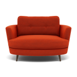 Phoebe Oval Loveseat - Oval Cuddler Grade B Armchairs Sterling Home 4 Plush Velvet Paprika American Walnut
