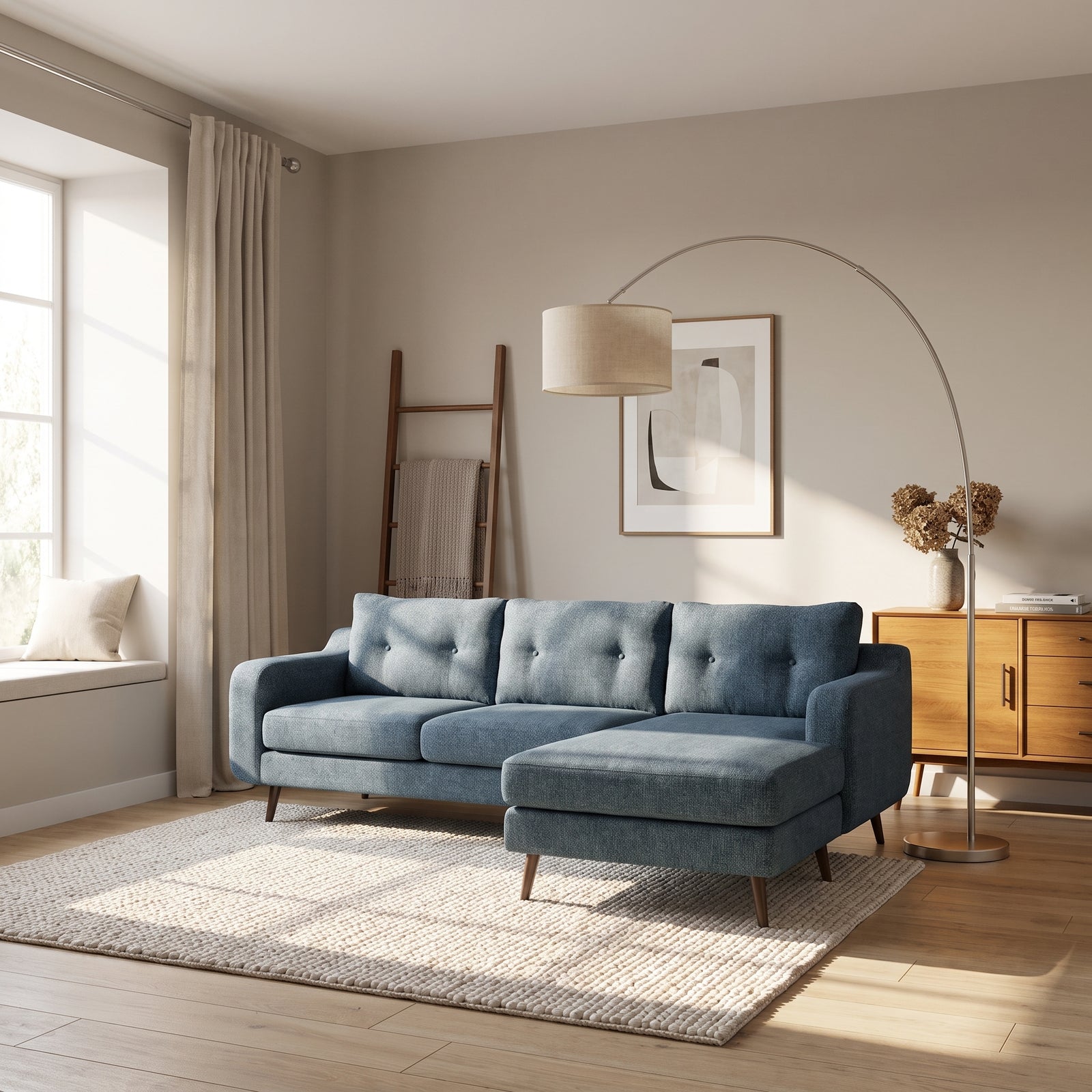 Phoebe Large Chaise Sofa - Large Chaise Sofa RHF Standard Back Grade A - Right Hand Facing