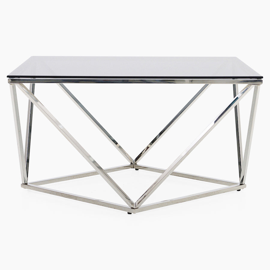 Pisa Coffee Table - Coffee Table Smoked Glass / Stainless Steel Tables Sterling Home 1