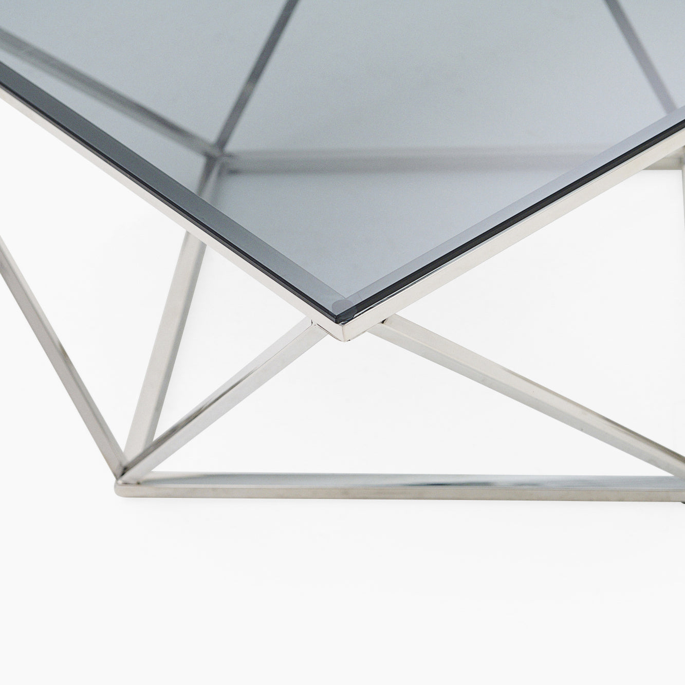 Pisa Coffee Table - Coffee Table Smoked Glass / Stainless Steel Tables Sterling Home 3