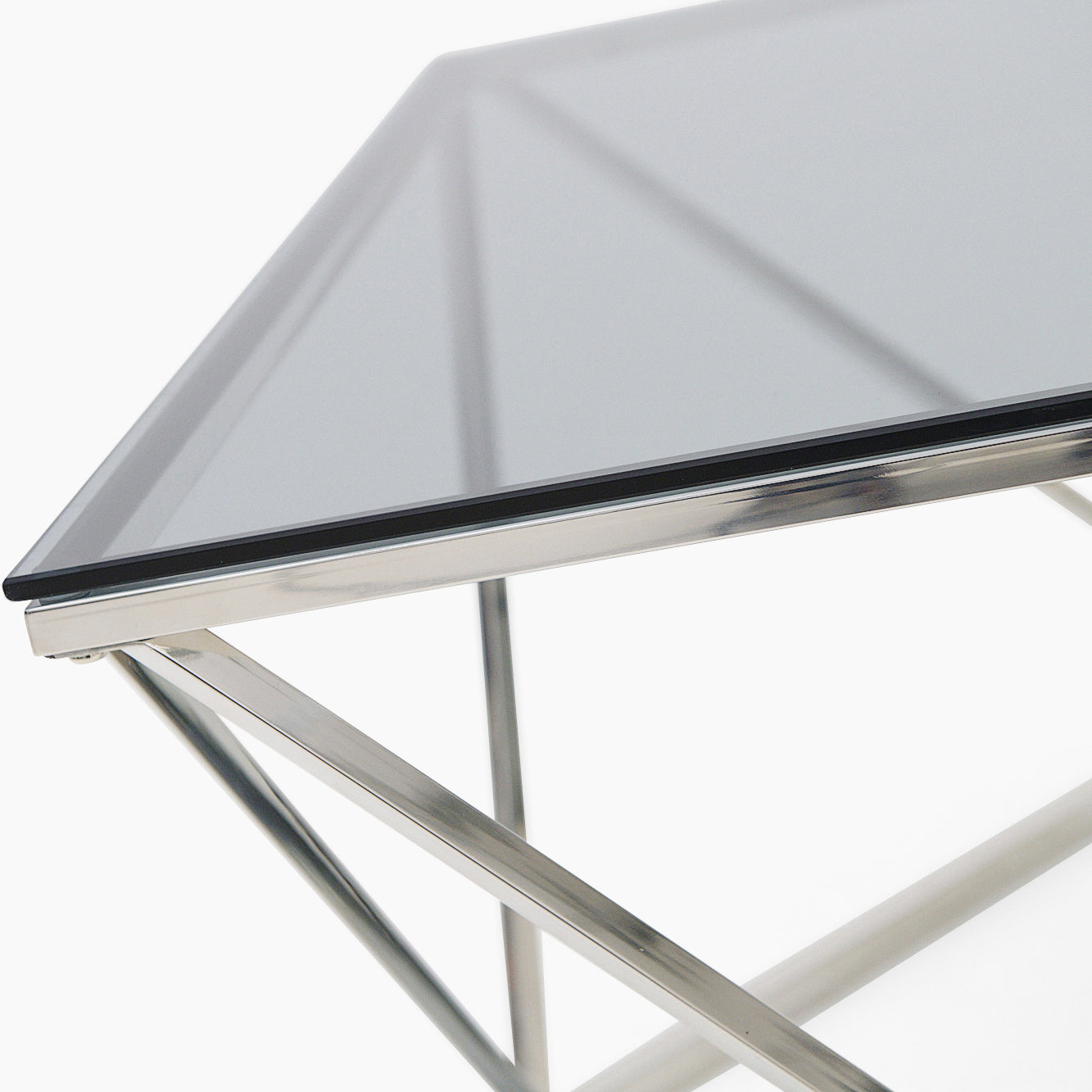 Pisa Coffee Table - Coffee Table Smoked Glass / Stainless Steel Tables Sterling Home 5