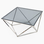 Pisa Coffee Table - Coffee Table Smoked Glass / Stainless Steel Tables Sterling Home 6