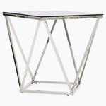Pisa Side Table - Lamp Table Smoked Glass / Stainless Steel Tables Sterling Home 2