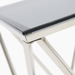 Pisa Side Table - Lamp Table Smoked Glass / Stainless Steel Tables Sterling Home 5
