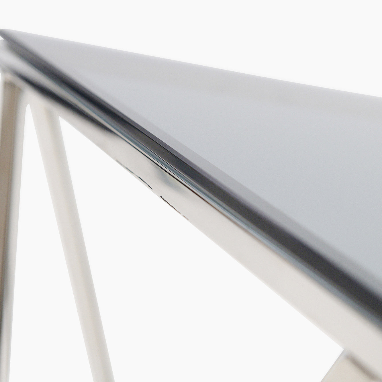 Pisa Side Table - Lamp Table Smoked Glass / Stainless Steel Tables Sterling Home 6