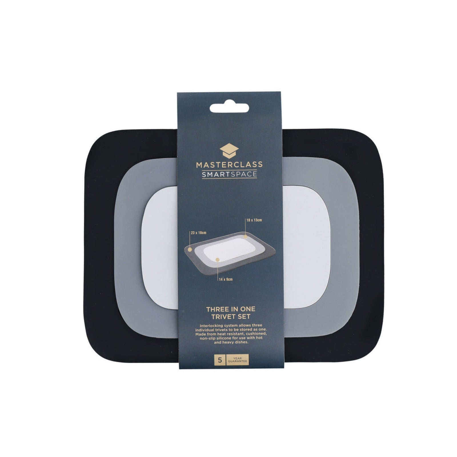 MasterClass Silicone Trivet 3 Piece - MasterClass Silicone Trivet 3 Piece Set 23 X 18CM Sterling Home 1