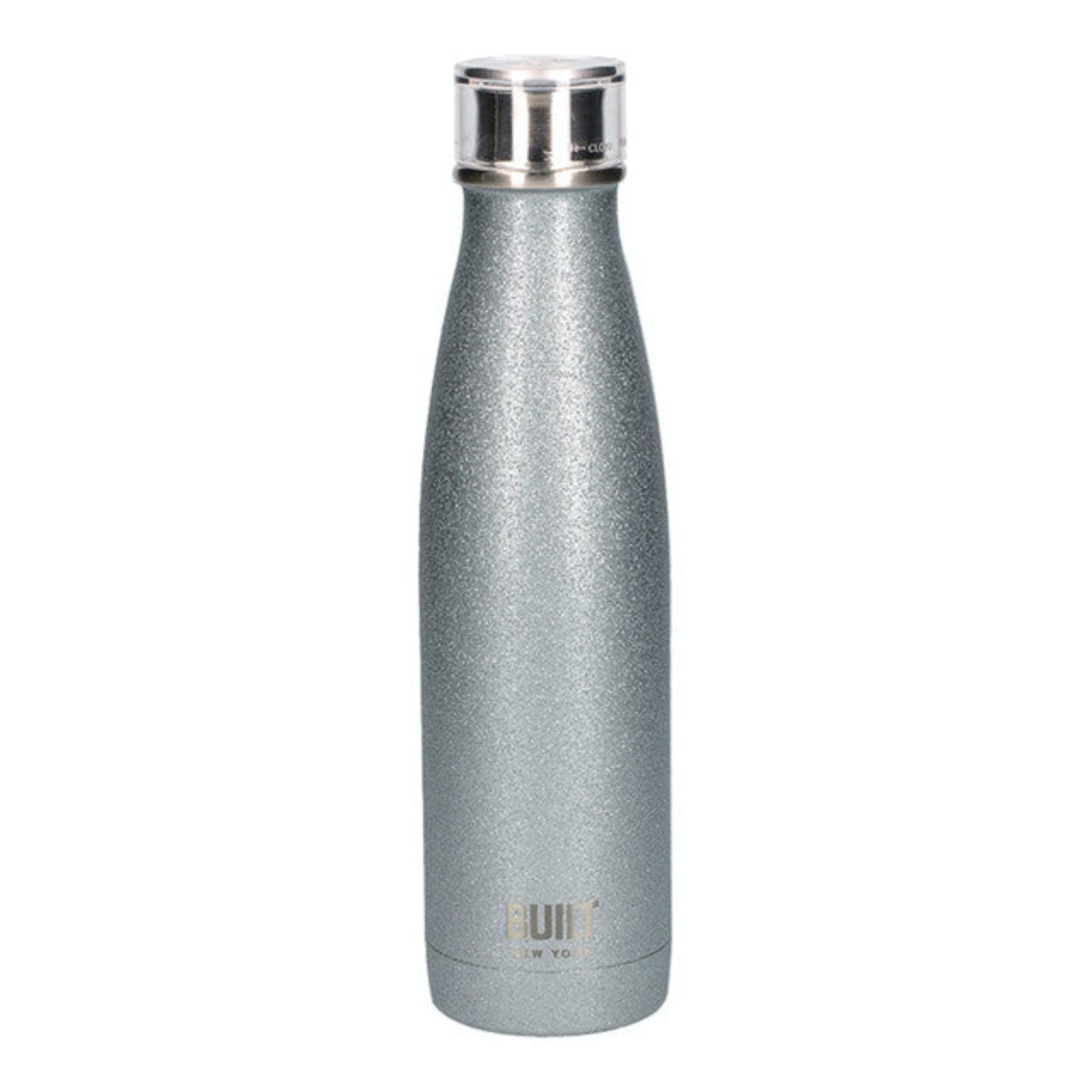 Built Silver Glitter Water Bottle - Built Water Bottle Silver Glitter 500ML Sterling Home 1