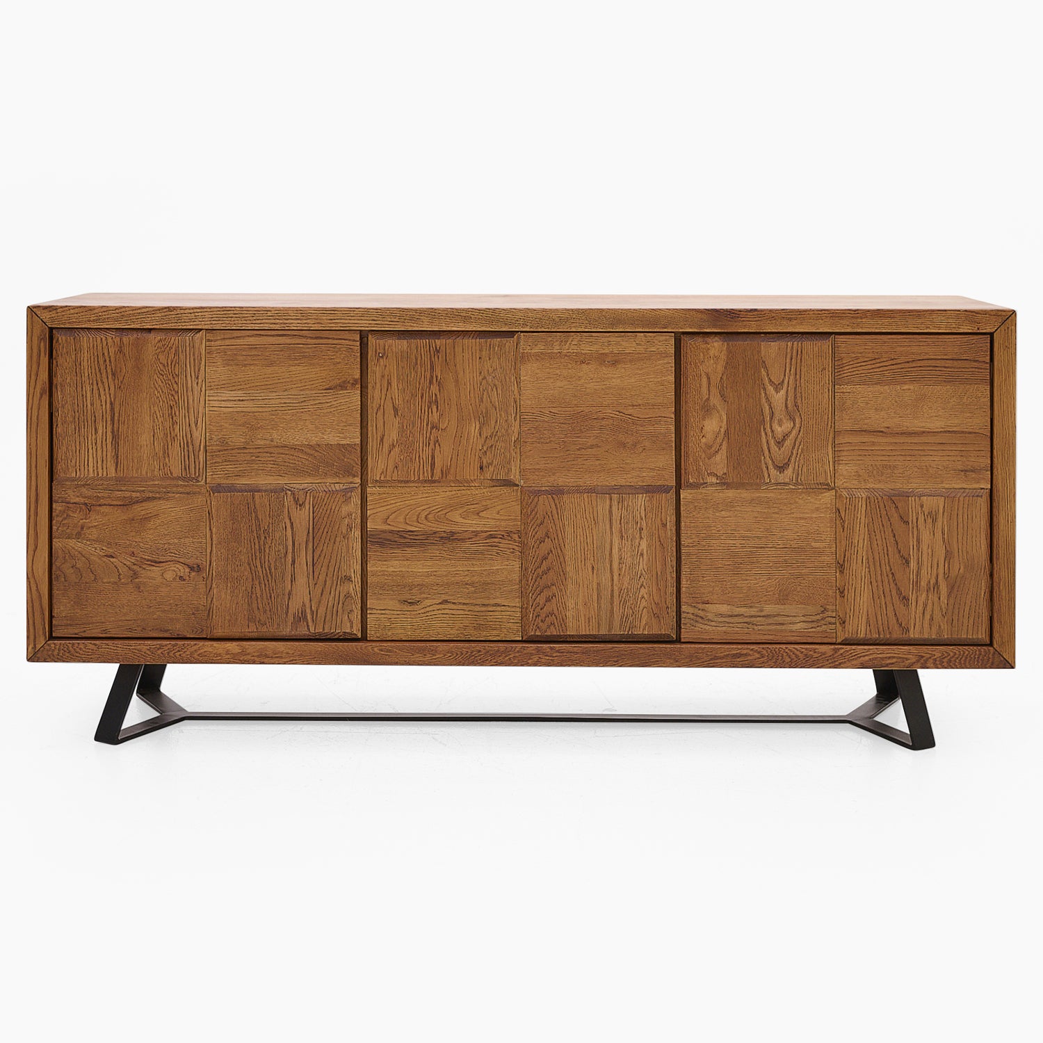 Raindale 3 Door Sideboard - 3 Door Sideboard Dark Oak / Metal Legs Storage Sterling Home 1