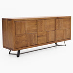 Raindale 3 Door Sideboard - 3 Door Sideboard Dark Oak / Metal Legs Storage Sterling Home 2