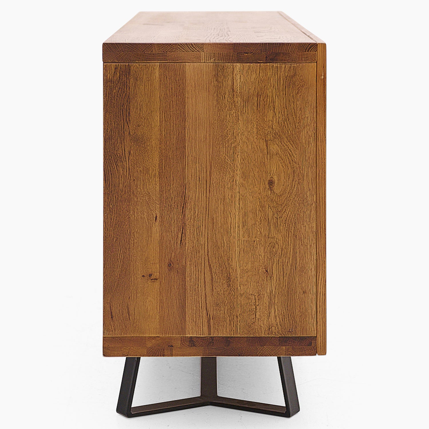 Raindale 3 Door Sideboard - 3 Door Sideboard Dark Oak / Metal Legs Storage Sterling Home 5