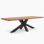 Raindale Dining Table - Dining Table 200cm Dark Oak / Star Metal Legs - 200cm Tables Sterling Home 5