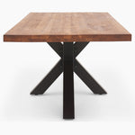 Raindale Dining Table - Dining Table 200cm Dark Oak / Star Metal Legs - 200cm Tables Sterling Home 6