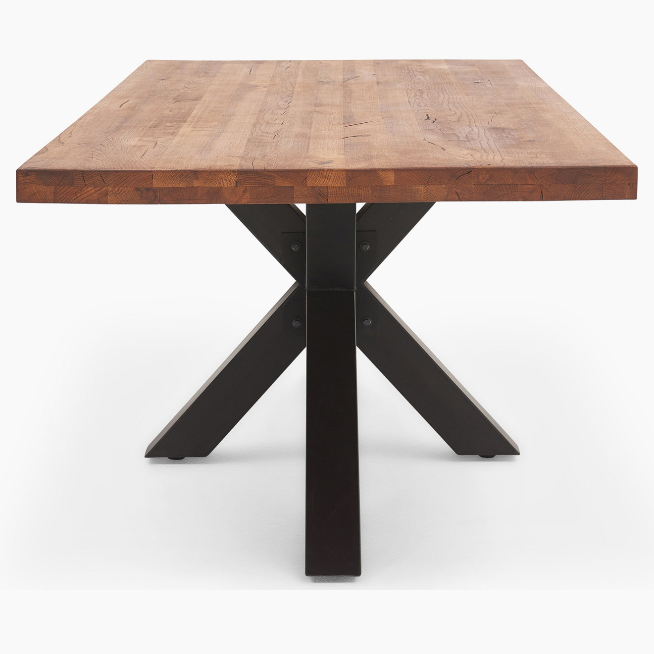 Raindale Dining Table - Dining Table 200cm Dark Oak / Star Metal Legs - 200cm Tables Sterling Home 6