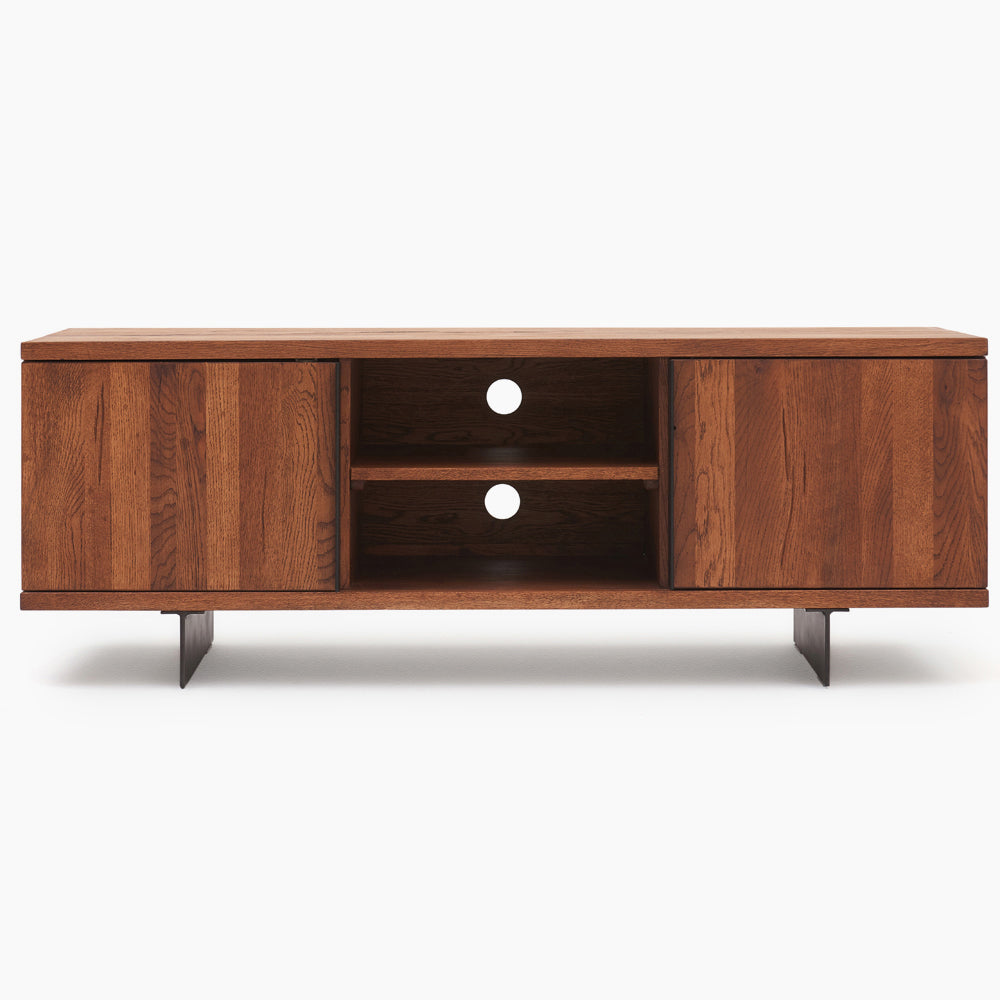 Raindale TV Unit - TV Unit Dark Oak / Metal Legs Tables Sterling Home 1