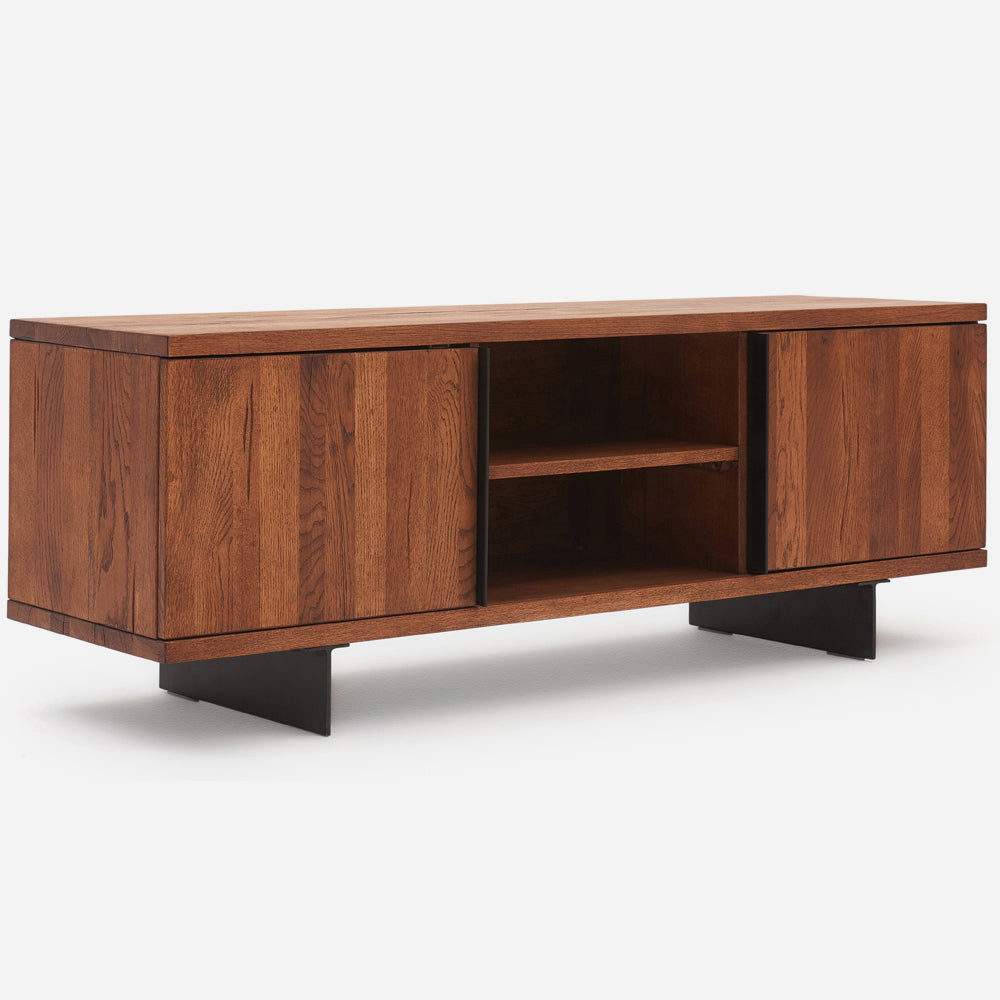 Raindale TV Unit - TV Unit Dark Oak / Metal Legs Tables Sterling Home 4