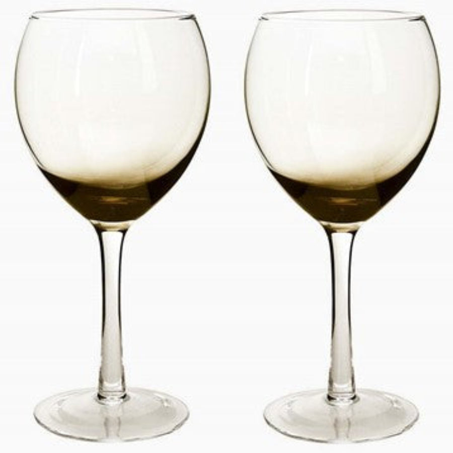 Denby Contemporary Wine Glass Grey Set Of 2 - Contemporary Smoked Grey Wine Glass Set Of 2 Sterling Home 2