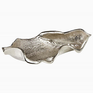 Hampstead Small Leaf Dish Rough Nickel Finish Sterling Home 1