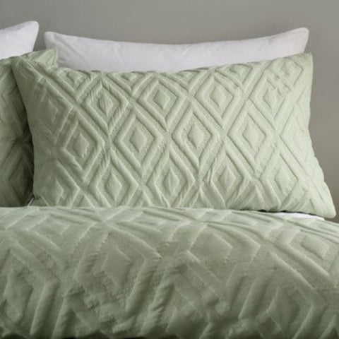 Catherine Lansfield Jacob Geo Green Duvet Cover Set - Jacob Geo Sage Single Duvet Set - Single Sterling Home 2