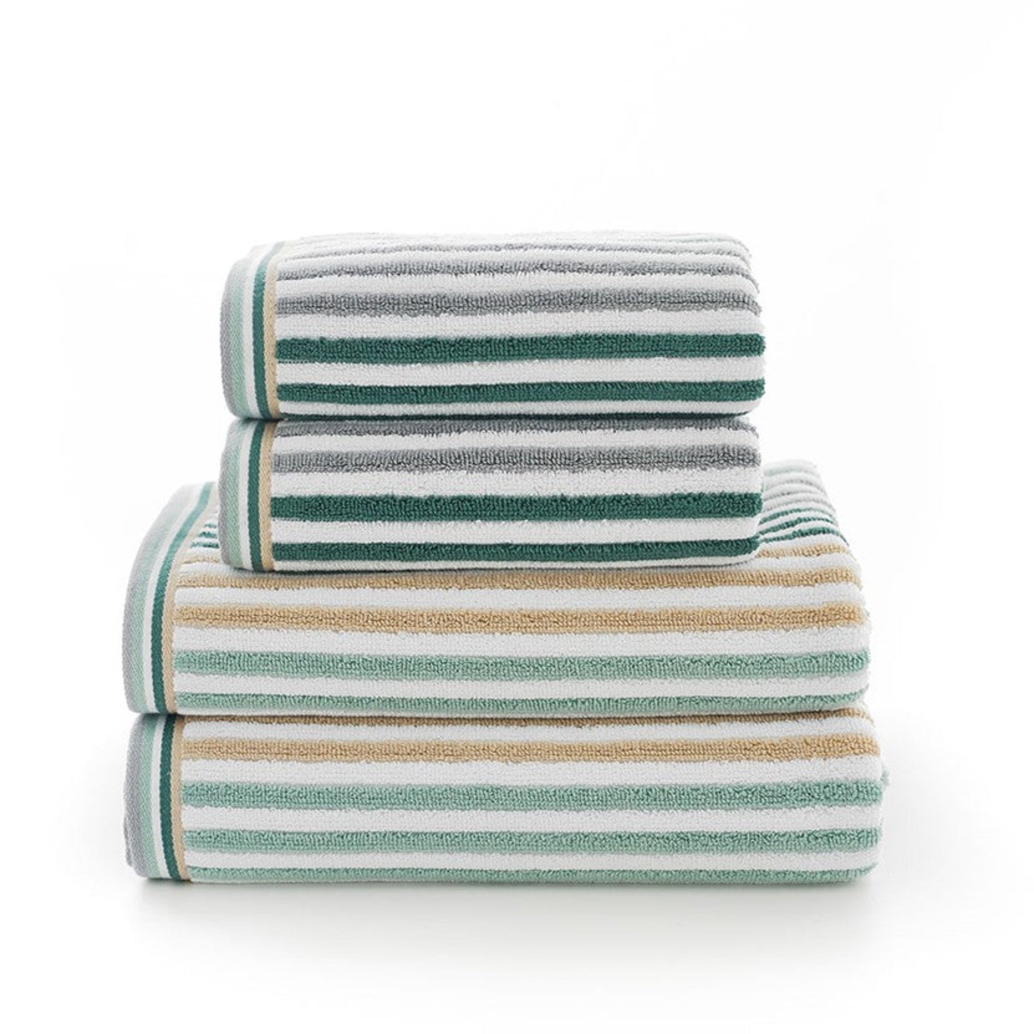 Hanover Stripe Green Bath Towel - Hanover Stripe Towel Seagrass - Bath Sterling Home 2