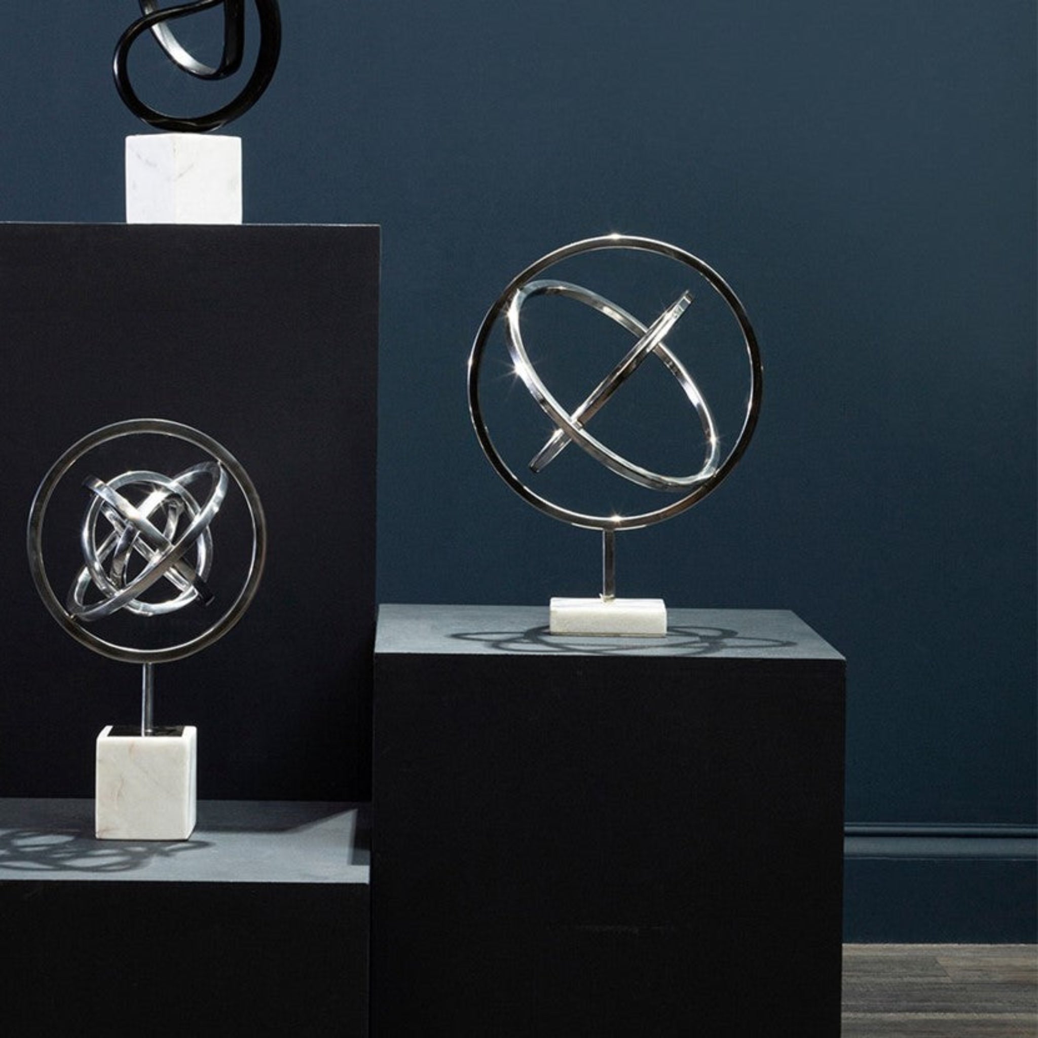 Mirano Spiral Sculpture On Stand Silver Sterling Home 1