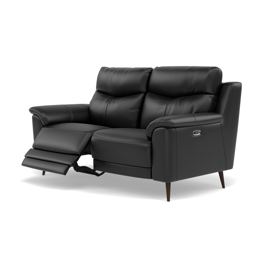 Revel 2 Seater Recliner Sofa - 2 Seater Sofa with 2 Power Recliners Cat 20S - Power Recliner with USB — BXS-023C BLACK, gallery image 3