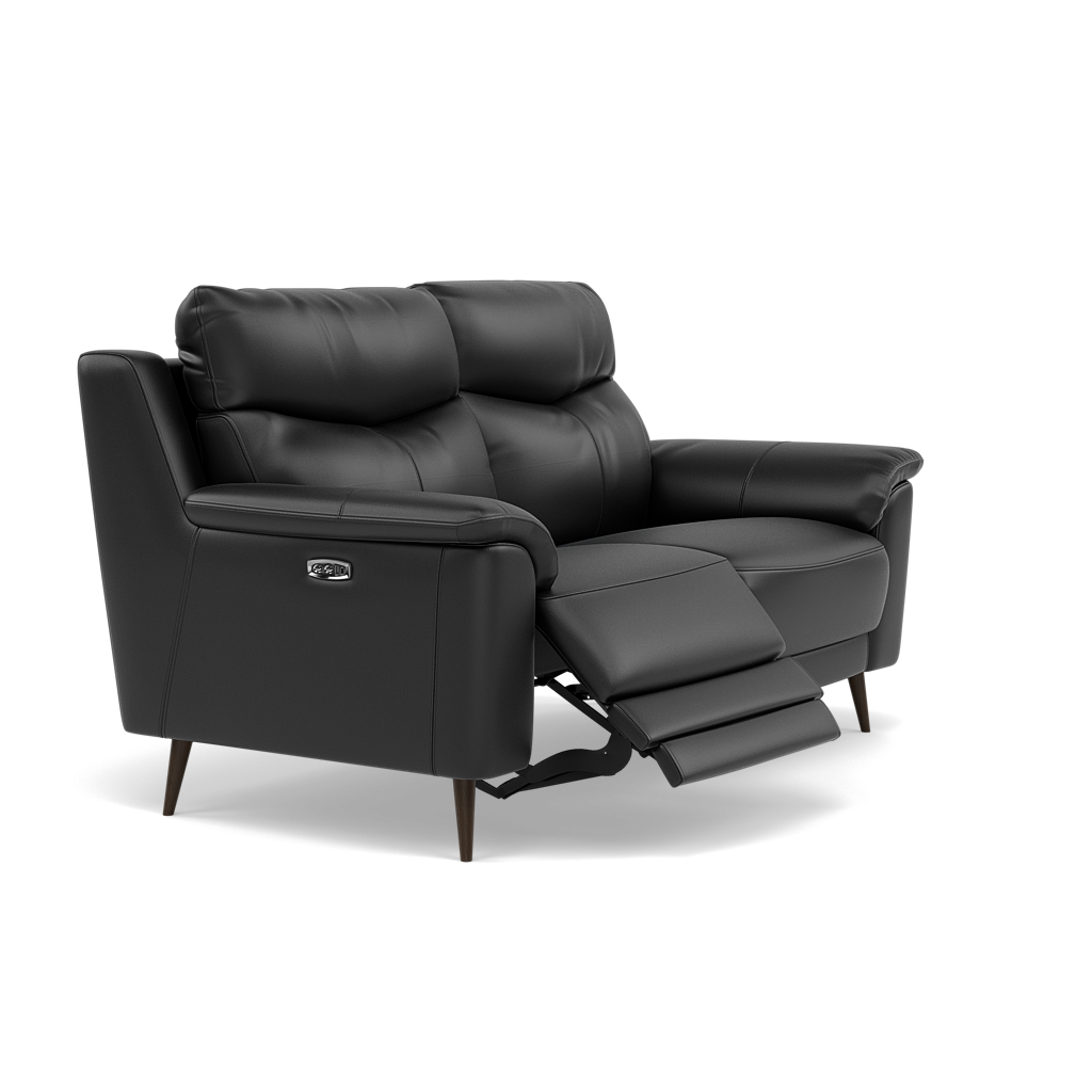 Revel 2 Seater Recliner Sofa - 2 Seater Sofa with 2 Power Recliners Cat 20S - Power Recliner with USB — BXS-023C BLACK, gallery image 1